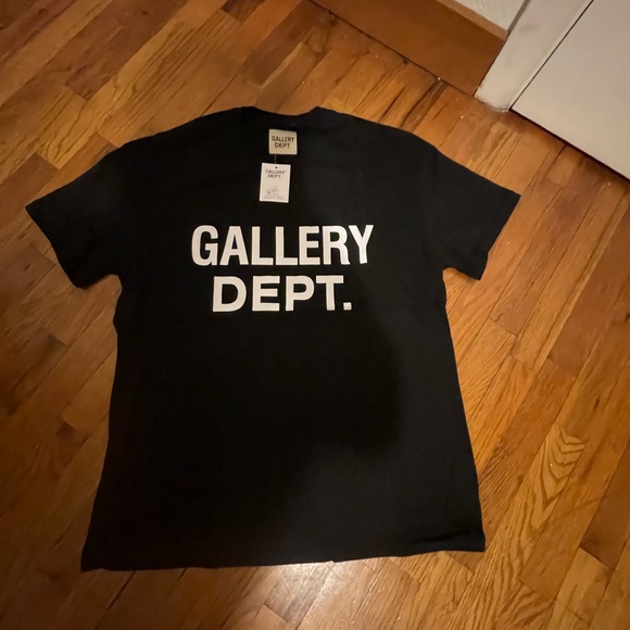 Gallery Dept Black Tee with White Logo - Picture 2 of 6